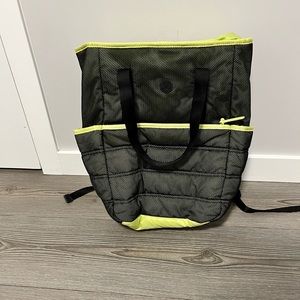 Lululemon Lime Green with black mesh backpack